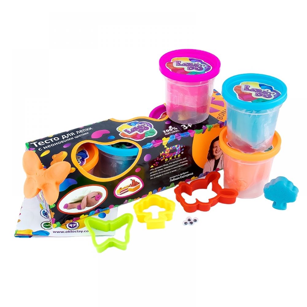  Creative set Play dough set - Neon 3 cups  