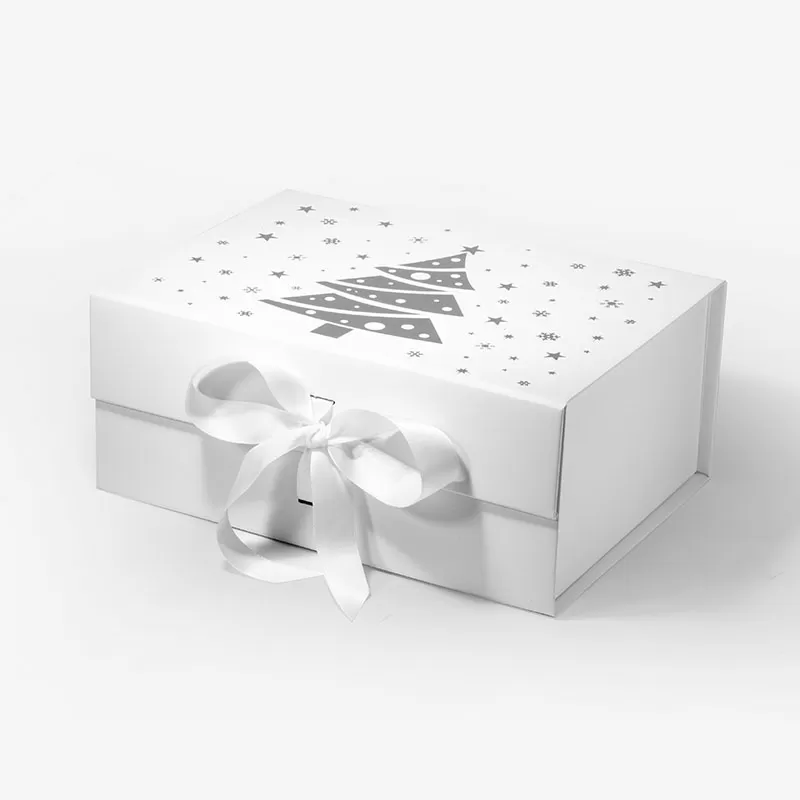 Božićna kutija sa vrpcom - Bijela